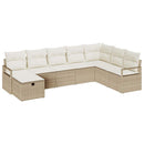 Sofa Sæt med pude med opbevaring Beige og creme polyrattan