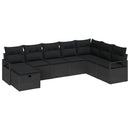 Sofa Sæt med pude med opbevaring 8 pcs Sort polyrattan