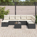 Sofa Sæt med pude med opbevaring 9 pcs Sort og Cream polyrattan