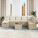 Sofa Sæt med pude 9 pcs Beige og creme polyrattan