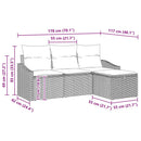 Sofa Sæt 4 stk. Beige polyrattan