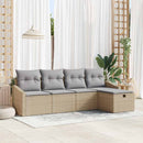 Sofa Sæt med pude med opbevaring Beige polyrattan