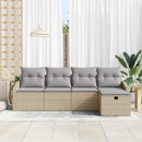 Sofa Sæt med pude med opbevaring Beige polyrattan