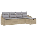 Sofa Sæt med pude med opbevaring Beige polyrattan