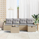 Sofa Sæt med pude med opbevaring Beige polyrattan