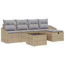 Sofa Sæt med pude med opbevaring Beige polyrattan