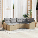 Sofa Sæt 6 stk. Beige og lys grå polyrattan