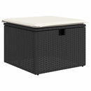 Sofa Sæt med pude med opbevaring Sort og Cream polyrattan