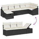 Sofa Sæt med pude med opbevaring 7 pcs Sort polyrattan