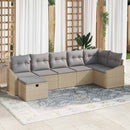 Sofa Sæt med pude med opbevaring Beige polyrattan