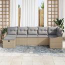 Sofa Sæt med pude med opbevaring Beige polyrattan