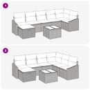 Sofa Sæt med pude med opbevaring Beige polyrattan