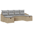 Havesofa Sæt 6 stk. polyrattan