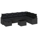 Havesofa Sæt 9 stk. polyrattan
