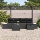 Havesofa Sæt 6 stk. Sort polyrattan