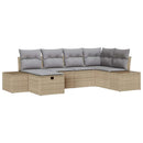 Havesofa Sæt 6 stk. Beige polyrattan