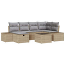 Havesofa Sæt 7 stk. Beige polyrattan