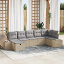 Havesofa Sæt 7 stk. Beige polyrattan
