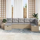 Havesofa Sæt 7 stk. Beige polyrattan