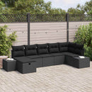 Havesofa Sæt 7 stk. Sort polyrattan