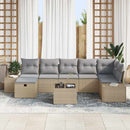 Havesofa Sæt 8 stk. Beige polyrattan