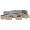 Havesofa Sæt 8 stk. Beige polyrattan