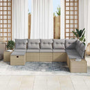 Havesofa Sæt 8 stk. Beige polyrattan
