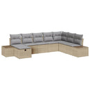 Havesofa Sæt 8 stk. Beige polyrattan