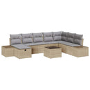Havesofa Sæt 9 stk. Beige polyrattan