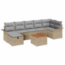 Havesofa Sæt 8 stk. Beige polyrattan