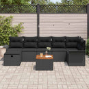 Havesofa Sæt 8 stk. Sort polyrattan