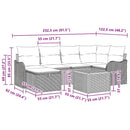 Havesofa Sæt 7 stk. Beige polyrattan