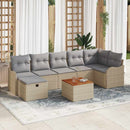 Havesofa Sæt 8 stk. Beige polyrattan