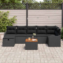 Havesofa Sæt 8 stk. Sort polyrattan