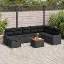Havesofa Sæt 9 stk. Sort polyrattan