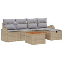 Havesofa Sæt 6 stk. Beige polyrattan