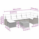 Havesofa Sæt med pude med opbevaring 8 pcs Sort polyrattan