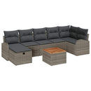 Havesofa Sæt 8 stk. Grå polyrattan