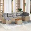 Havesofa Sæt 8 stk. Beige polyrattan