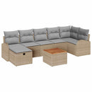 Havesofa Sæt 8 stk. Beige polyrattan