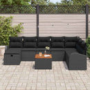 Havesofa Sæt 9 stk. Sort polyrattan
