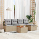 Havesofa Sæt 6 stk. Beige polyrattan