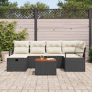 Havesofa Sæt 7 stk. Sort polyrattan