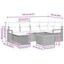 Havesofa Sæt 7 stk. Sort polyrattan