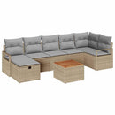 Havesofa Sæt 8 stk. Beige polyrattan