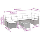 Havesofa Sæt 8 stk. Beige polyrattan