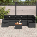 Havesofa Sæt 8 stk. Sort polyrattan