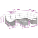 Havesofa Sæt 9 stk. Sort polyrattan