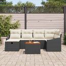 Havesofa Sæt 7 stk. Sort polyrattan