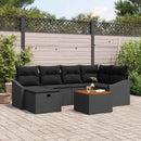 Havesofa Sæt 7 stk. Sort polyrattan